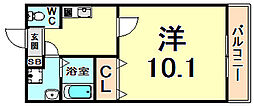 SHIKOKU8 1Kの間取図画像