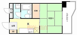 ルミエールたちばな 1Kの間取図画像