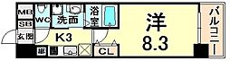 インベスト塚口エスフロント 1Kの間取図画像