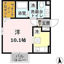 リバブル南町 ワンルームの間取図画像