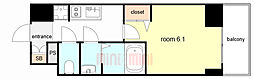 プレサンス塚本アクミリオン 1Kの間取図画像