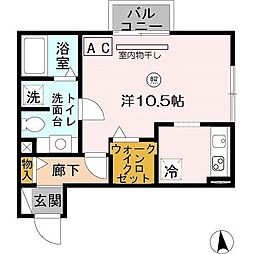 リバブル南町 ワンルームの間取図画像