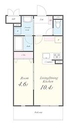 仮称)尼崎市・安藤康雄様マンション 1LDKの間取図画像