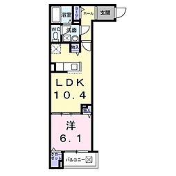 ヒカルサ尼崎若王寺 1LDKの間取図画像
