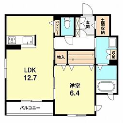 シャーメゾン新伊丹 1LDKの間取図画像