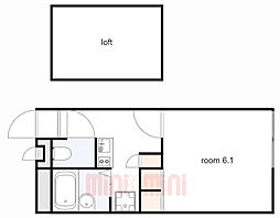 レオパレス松川 ワンルームの間取図画像
