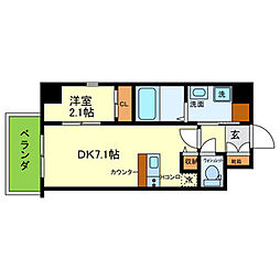 伊丹市千僧3丁目マンション 1DKの間取図画像