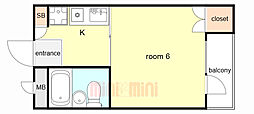 レガーロ ワンルームの間取図画像