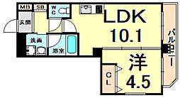 プレジオ尼崎 1LDKの間取図画像