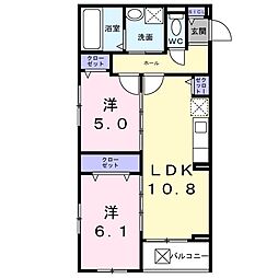アルストロメリアV 2LDKの間取図画像