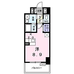 プラチナコート2 ワンルームの間取図画像