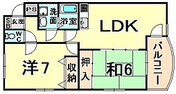 アクティモリノブ 2LDKの間取図画像