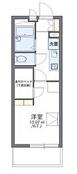 レオパレスイルニード2 1Kの間取図画像
