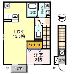 ル・ラルゴ 1LDKの間取図画像