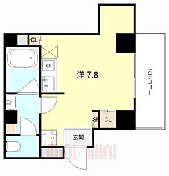 尼崎市七松町1丁目マンション ワンルームの間取図画像