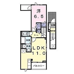 カーサ デル ソーレ 1LDKの間取図画像