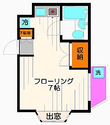 プチメゾンわかば ワンルームの間取図画像