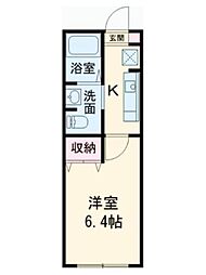 エトワール明大前 1Kの間取図画像