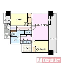 マイキャッスル川口中青木公園 2LDKの間取図画像