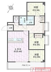 レイニオン岸町 3LDKの間取図画像
