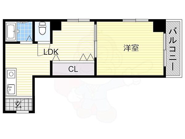 ハイツ美園 ｜大阪府大阪市阿倍野区美章園２丁目(賃貸マンション1LDK・4階・39.00㎡)の写真 その2