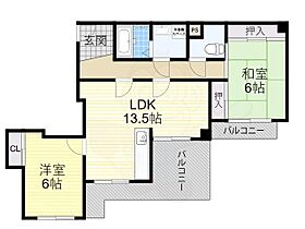 大阪府大阪市阿倍野区美章園２丁目（賃貸マンション2LDK・5階・65.25㎡） その2