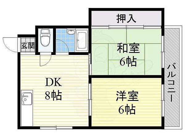 メゾングレイン ｜大阪府大阪市東住吉区西今川２丁目(賃貸マンション2DK・3階・42.00㎡)の写真 その2