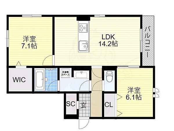 Vievle阿倍野播磨町 ｜大阪府大阪市阿倍野区播磨町１丁目(賃貸アパート2LDK・1階・66.11㎡)の写真 その2