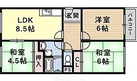 大阪府大阪市阿倍野区美章園２丁目（賃貸マンション3LDK・4階・57.30㎡） その2