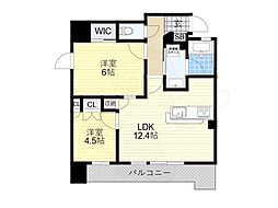STANDZ四天王寺前夕陽丘 2LDKの間取図画像