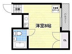 コーポ中道 ワンルームの間取図画像