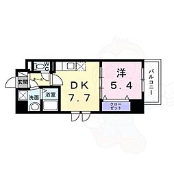 ウィングコート天王寺 1DKの間取図画像