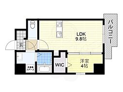 ミラージュパレス天王寺堀越町 1LDKの間取図画像