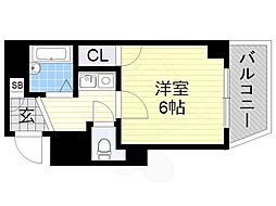 インターナショナル上汐 1Kの間取図画像