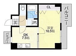 ライオンズマンション玉造 1DKの間取図画像