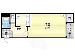 フローレ・西田辺 1Kの間取図画像