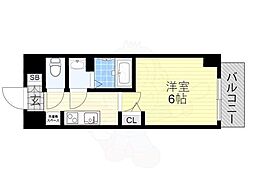 スプランディッド天王寺パークサイド 1Kの間取図画像