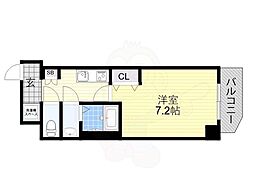 M-City天王寺 1Kの間取図画像