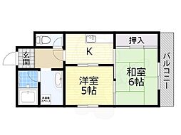 サンサーラ.タツミ 2Kの間取図画像