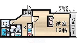 スクウェア 1Kの間取図画像
