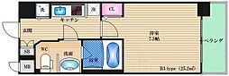 エス・レジデンス天王寺 1Kの間取図画像
