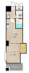 CITYSPIRE上町台 1LDKの間取図画像