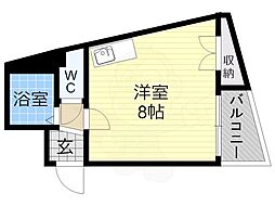 シティーコート高津エレガンス 1Kの間取図画像
