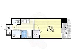 ルイレジデンス天王寺町北 1Kの間取図画像