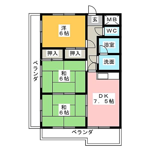 ドリームタウン藤塚 ｜愛知県名古屋市緑区藤塚１丁目(賃貸マンション3DK・3階・56.70㎡)の写真 その2