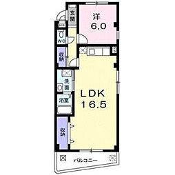 ライフピア野並 1LDKの間取図画像