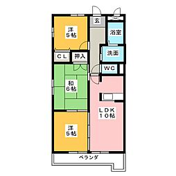 エポック篭山 3LDKの間取図画像