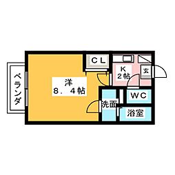 シャムロック野並 1Kの間取図画像