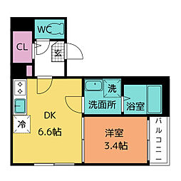 ハーモニーテラス野並10 1DKの間取図画像