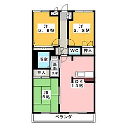 サニーヒル神ノ倉2 3LDKの間取図画像